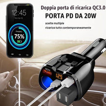Carica l'immagine nel visualizzatore di Gallery, Caricatore USB C da Auto Sdoppiatore Accendisigari QC 3.0, 150 W Con Doppio QC3.0 e 20 W PD Tipo C Caricabatteria da Aut