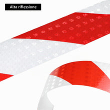 Carica l'immagine nel visualizzatore di Gallery, QWORK® 5cm x 10m Nastro Catarifrangente Rosso e Bianco - Impermeabile, Adesivo di Alta Qualità per Sicurezza su Veicoli,
