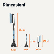 Carica l'immagine nel visualizzatore di Gallery, Amazon Basics - Spazzola da Neve con Raschietto da Ghiaccio, Impugnatura Ergonomica, Nero, Blu, 66.5cm