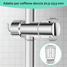 Carica l'immagine nel visualizzatore di Gallery, Alyvisun Universale Supporto Soffione Doccia con 2 Ganci