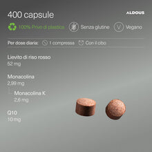 Carica l'immagine nel visualizzatore di Gallery, Riso Rosso Fermentato con Coenzima Q10-400 Compresse - +1 Anno