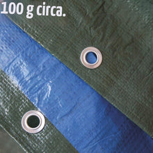 Carica l'immagine nel visualizzatore di Gallery, VERDELOOK | Telo Occhiellato Multiuso in Polietilene, 3x2 m, Verde/Blu, Telo per Coperture, Impermeabile, 100 g/mq