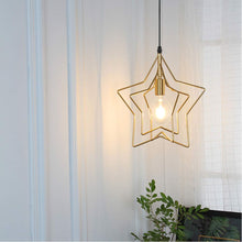 Carica l'immagine nel visualizzatore di Gallery, iDEGU Lampada a Sospensione E27 Plafoniera Design Creativo a Stella Lampada da Soffitto Moderno con 3 stelle Regolabili 