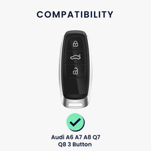 Carica l'immagine nel visualizzatore di Gallery, kwmobile Custodia Copri Chiave Compatibile con Audi A6 A7 A8 Q7 Q8 Keyless 3 Tasti - Cover Coprichiave Telecomando Auto 