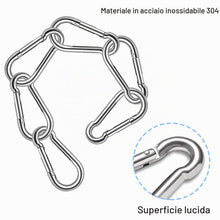 Carica l'immagine nel visualizzatore di Gallery, Nutabevr 12 Pezzi moschettoni in acciaio inox 304, Moschettone resistenti con chiusura a scatto capacità di carico, per 