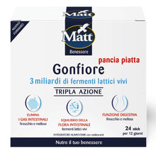 Carica l'immagine nel visualizzatore di Gallery, Matt, Gonfiore Pancia Piatta, Integratore Alimentare, 24 Stick