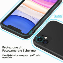 Carica l'immagine nel visualizzatore di Gallery, 3 in 1 Cover per iPhone 11 con 2 Pellicole Vetro Temperato, Cover in Silicone Liquido, Antiurto Custodia per iPhone 11 S