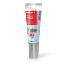 Carica l'immagine nel visualizzatore di Gallery, Fischer SMT Silicone Sigillante Multiuso Trasparente Antimuffa, Acetico Universale in Tubetto per Acciaio, Vetro, Cerami