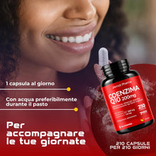 Carica l'immagine nel visualizzatore di Gallery, Coenzima Q10 200 mg e Vitamina E, 210 Capsule Vegetali CoQ10 JARMOR