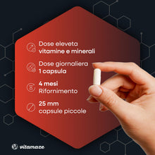 Carica l'immagine nel visualizzatore di Gallery, Vitamaze® Multivitaminico ad Alto Dosaggio Capsule, 23 Vitamine Efficaci A-Z e Minerali, Sostanze Minerali e Oligoelemen