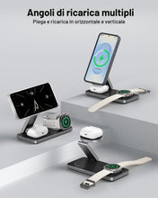 Carica l'immagine nel visualizzatore di Gallery, Stazione di Ricarica 3 in 1 per Samsung, Caricatore Wireless Pieghevole per Galaxy S26/S25/S24/S23/Z Fold/Flip Series, G