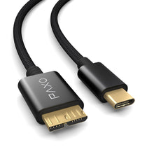 Carica l'immagine nel visualizzatore di Gallery, PAXO Cavo hard disk da 0,3 m, 10 Gbit/s, USB C-MICRO USB3.2 Gen2, cavo USB, cavo dati, cavo di ricarica, nero, da USB C 