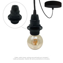Carica l'immagine nel visualizzatore di Gallery, Set di 4 Portalampade E14 Nero con Vite e Rondella di Fissaggio | Compatibile con Lampade LED/Incandescenza | Accessori 