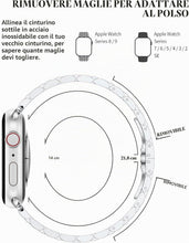 Carica l'immagine nel visualizzatore di Gallery, Originale Cinturino Sottile in Metallo Compatibile Con Apple Watch 38mm 40mm 41mm 44mm 45mm 46mm 49mm, Acciaio Inossidab