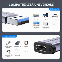 Carica l'immagine nel visualizzatore di Gallery, MOGOOD Coppia Adattatori OTG USB3.0 5Gbps Alluminio USB-CUSB-A per MacBook
