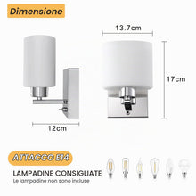 Carica l'immagine nel visualizzatore di Gallery, HARPER LIVING applique da parete interno, E14 Lampada da parete con interruttore, Illuminazioni per pareti con paralume 