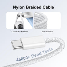 Carica l'immagine nel visualizzatore di Gallery, Cavo iPhone 18 17 16 15 Ricarica Rapida 1M 2Pezzi, 60W Nylon Cavo USB C USB C Apple Cavo USB Type-C Ricarica Rapida per 