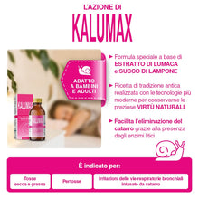 Carica l'immagine nel visualizzatore di Gallery, Kalumax Sciroppo Tosse Adulti e Bambini 125 ml Fluidificante Mucolitico per Tosse Secca e Grassa, Catarro e Mal di Gola 