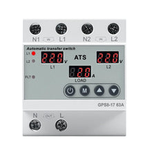 Carica l'immagine nel visualizzatore di Gallery, Commutatore di rete automatico ATS 63A Interruttore trasferimento Monofase AC220V Display LED con Protezione regolabile 