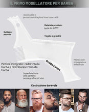 Carica l'immagine nel visualizzatore di Gallery, Strumento per modellare la barba da uomo con pettine integrato, modello trasparente per pettine, baffi, basette, mascell