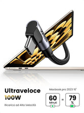 Carica l'immagine nel visualizzatore di Gallery, UGREEN Cavo USB C 100W 20V/5A 90 Gradi Ricarica Rapida (3M)