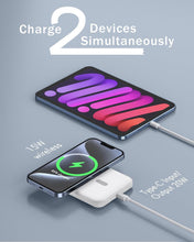 Carica l'immagine nel visualizzatore di Gallery, Power Bank Magnetico 10000mAh, Wireless Caricatore 20W Ricarica Rapida Powerbank, Caricabatterie Portatile per Magsafe, 