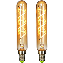 Carica l'immagine nel visualizzatore di Gallery, Confezione da 2 lampadine LED vintage a filamento LED 3 W dimmerabile 2000 Kelvin piccolo tubo E14 base decorativa lampa
