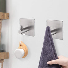 Carica l'immagine nel visualizzatore di Gallery, Ibergrif MK34251A - Ganci autoadesivi resistenti, per bagno o cucina, 4 pezzi, colore: argento