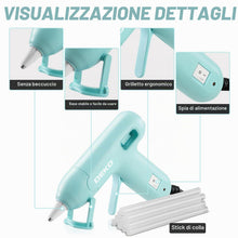 Carica l'immagine nel visualizzatore di Gallery, DEKOPRO 20W Pistola Colla Calda con 60 Colla Stick, Blu
