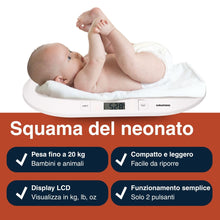 Carica l'immagine nel visualizzatore di Gallery, Grundig Bilancia Neonato Digitale - Precisione 10 Grammi - Max 20 Chili - Bilancia Pesapersone Digitale Funzione Tara - 