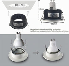 Carica l'immagine nel visualizzatore di Gallery, Sweier 5W IP65 Impermeabile LED da Incasso a Downlight, 230V Bianco Caldo 3000K 430LM, Adatto per Faretti da Bagno e Cuc