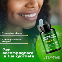 Carica l'immagine nel visualizzatore di Gallery, Acido Alfa Lipoico 600 mg con Vitamina E, 210 Capsule Vegetali JARMOR