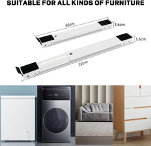 Carica l'immagine nel visualizzatore di Gallery, 2 Pezzi Sposta Mobili con Ruote - Regolabile Carrello Lavatrice, Antiscivolo, Ammortizzante, Portata 300 kg - Base con R