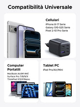 Carica l'immagine nel visualizzatore di Gallery, UGREEN 45W Caricatore USB C Ricarica Rapida 5 Porte GaN Spina da Parete