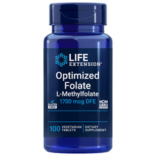 Carica l'immagine nel visualizzatore di Gallery, Life Extension, Optimised Folate, 5-MTHF, Dose Elevata, 100 Compresse, Testate in Laboratorio, Vegetariane, Senza Glutin