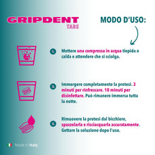 Carica l'immagine nel visualizzatore di Gallery, Gripdent Tabs 54 - Compresse disinfettanti - Disinfetta e sbianca dentiere, bites, paradenti, apparecchi ortodontici e d