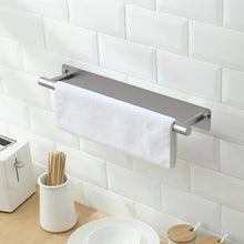 Carica l'immagine nel visualizzatore di Gallery, Ibergrif M34456A - Porta asciugamani adesivo 40 cm, due metodi di installazione (adesivo e foratura), portasciugamani per bagno con barra senza trapano, acciaio inossidabile, spazzolato