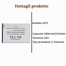 Carica l'immagine nel visualizzatore di Gallery, Batteria di ricambio S572 compatibile con BRONDI Amico Smartphone S