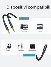 Carica l'immagine nel visualizzatore di Gallery, VENTION Sdoppiatore Cuffie Doppio Jack 3,5mm in Alluminio Maschio a Femmina Cavo Audio 2 in 1 con Microfono per Notebook