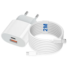 Carica l'immagine nel visualizzatore di Gallery, Caricatore per iPhone Certificato Apple MFi, 20W 2-Porto USB A &amp; USB C Rapido Caricabatterie per iPhone 14/14 Pro/14 Pro