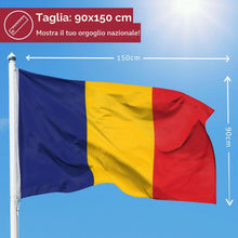 Carica l'immagine nel visualizzatore di Gallery, PHENO FLAGS Bandiera Romania 90x150cm – rumena – resistente alle intemperie con occhielli in ottone - 100% poliestere - 