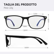 Carica l'immagine nel visualizzatore di Gallery, ZENOTTIC Occhiali Anti Luce Blu,Occhiali da Lettura, Lenti Quadrate, Lenti Contro la Luce Blu Emanata dal Computer, Occh