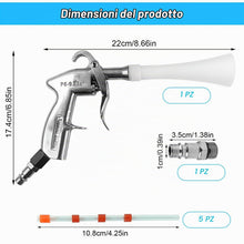 Carica l'immagine nel visualizzatore di Gallery, Pistola per Compressore Ad Aria, 6-9,2 Bar Pistola Soffiaggio Aria Compressa, con 5 Pezzi Tubo, Pistola Schiuma Lavaggio