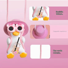 Carica l'immagine nel visualizzatore di Gallery, Cappellino rosa Anatra portachiavi Decorazione per auto, portachiavi per specchietto retrovisore Anatra portachiavi, gra