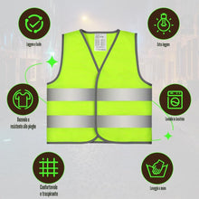 Carica l'immagine nel visualizzatore di Gallery, 2 Pezzi Giubbotto di Sicurezza per Bambini, Gilet Alta visibilità Bambini, Giubbotto Catarifrangente Bambino per Corsa, 