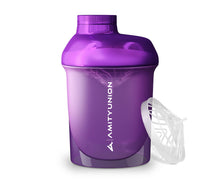 Carica l'immagine nel visualizzatore di Gallery, AMITYUNION Protein Shaker Purple White Deluxe 400 ml - Shaker proteico