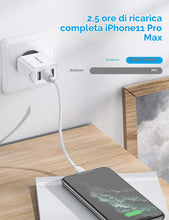 Carica l'immagine nel visualizzatore di Gallery, Caricatore USB da Muro a 3 Porte, 15W/3A Caricabatterie Presa USB Universale per iPhone 11 XS XR Samsung M20 S10 Huawei 