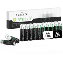 Carica l'immagine nel visualizzatore di Gallery, Batterie AA 12 pezzi, Mignon LR6 AA 1,5 V, potenza duratura, ad alte prestazioni, alcaline, possono essere utilizzate pe