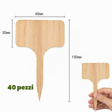 Carica l'immagine nel visualizzatore di Gallery, 40 Pezzi Etichette Per Piante, Bambù Pianta, Accessori da Giardino, Etichette a Forma di T, Cartellini per Impermeabili,