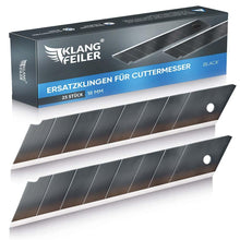 Carica l'immagine nel visualizzatore di Gallery, Klangfeiler® 25 Lame taglierino - 18mm Nera - Lame cutter extra affilata